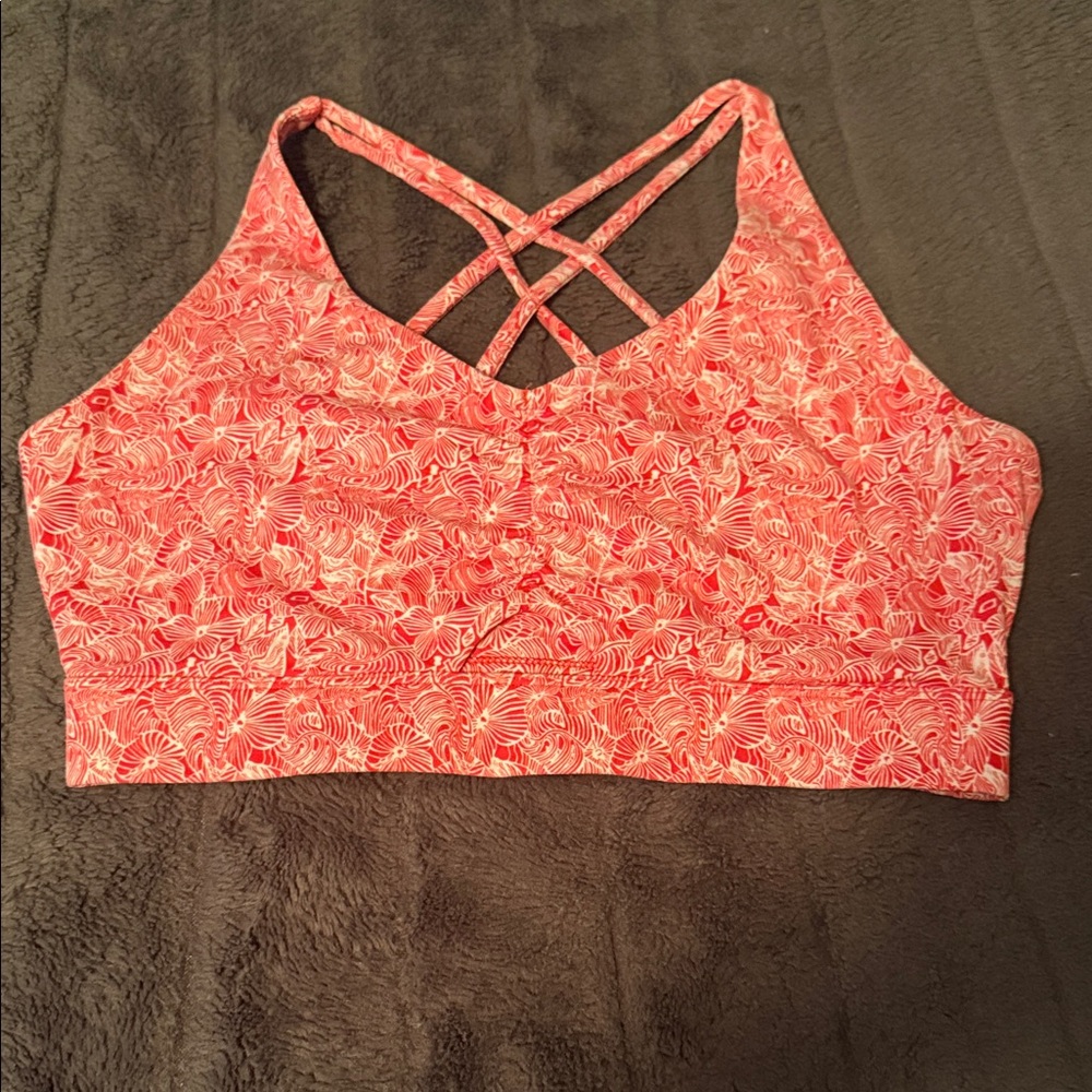 ZYIA red hibiscus 🌺 Crisscross Sports Bra